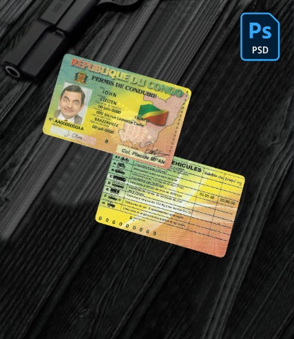Congo driving license PSD